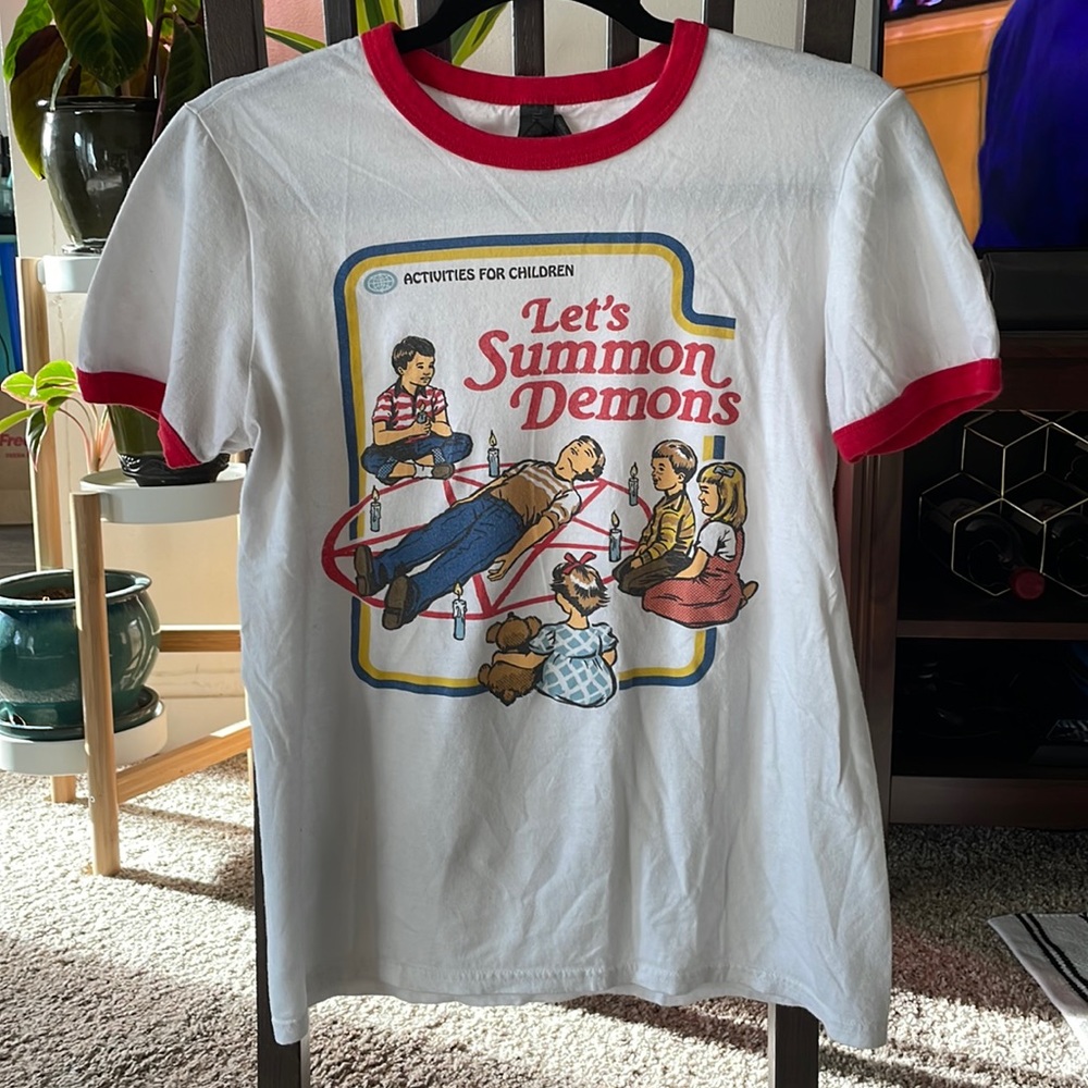 Wicked Clothing Let’s Summon Demons Ringer T-shirt